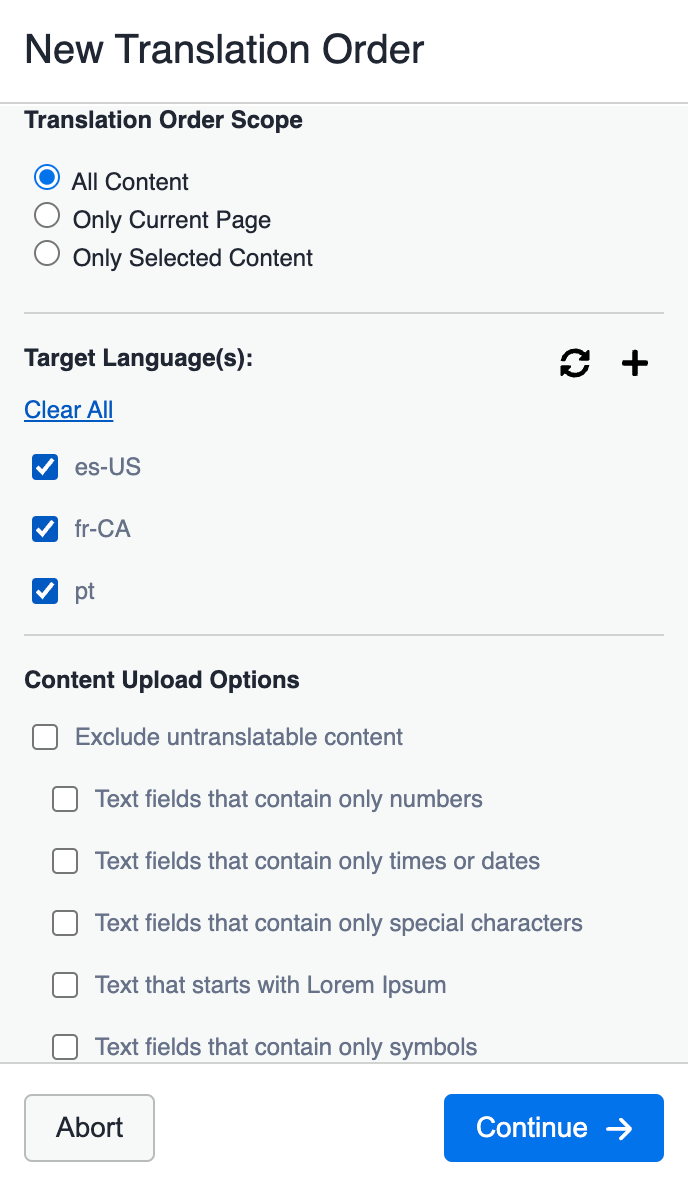 New Translation Order