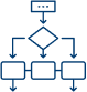 Process flow chart icon