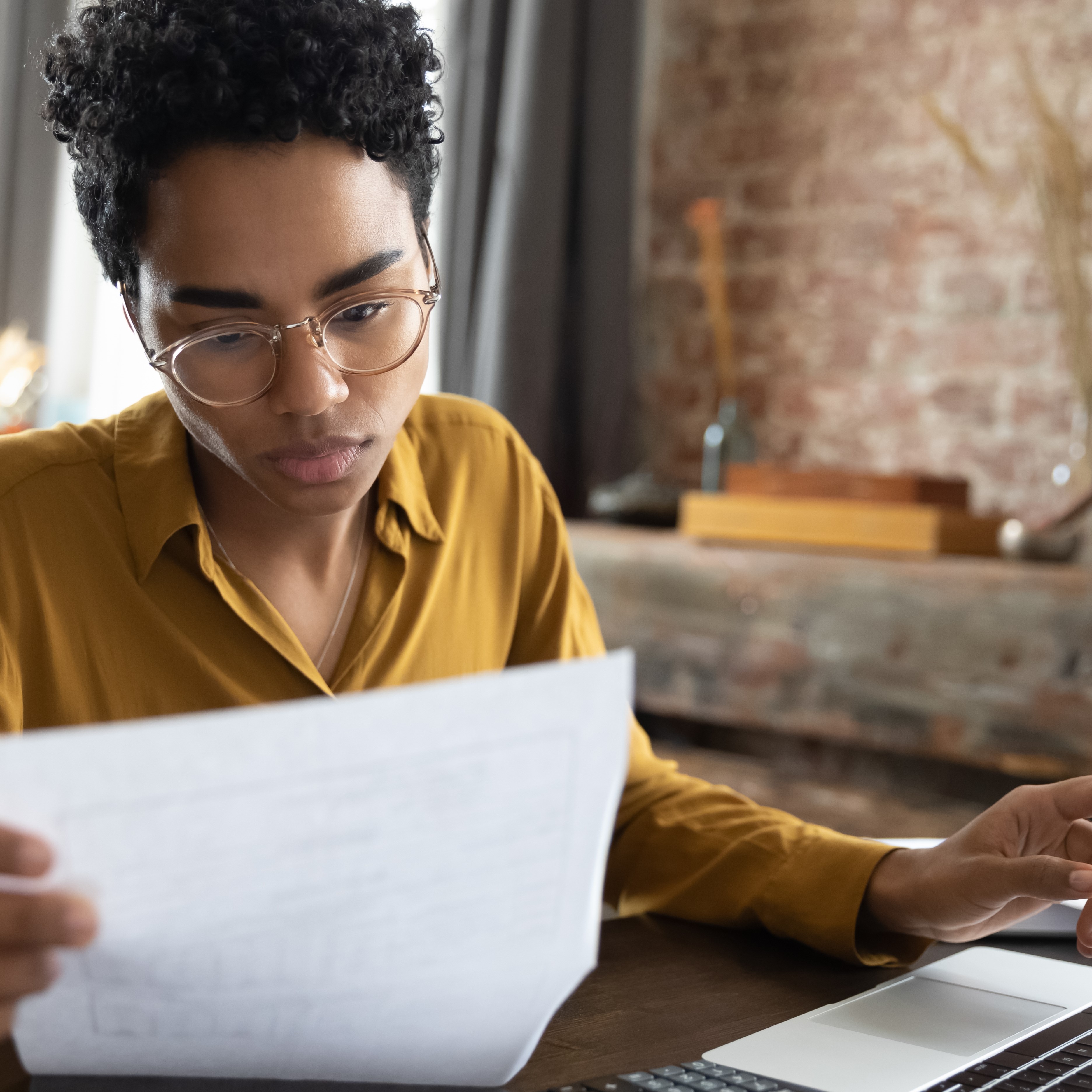 A lawyer reviewing docs