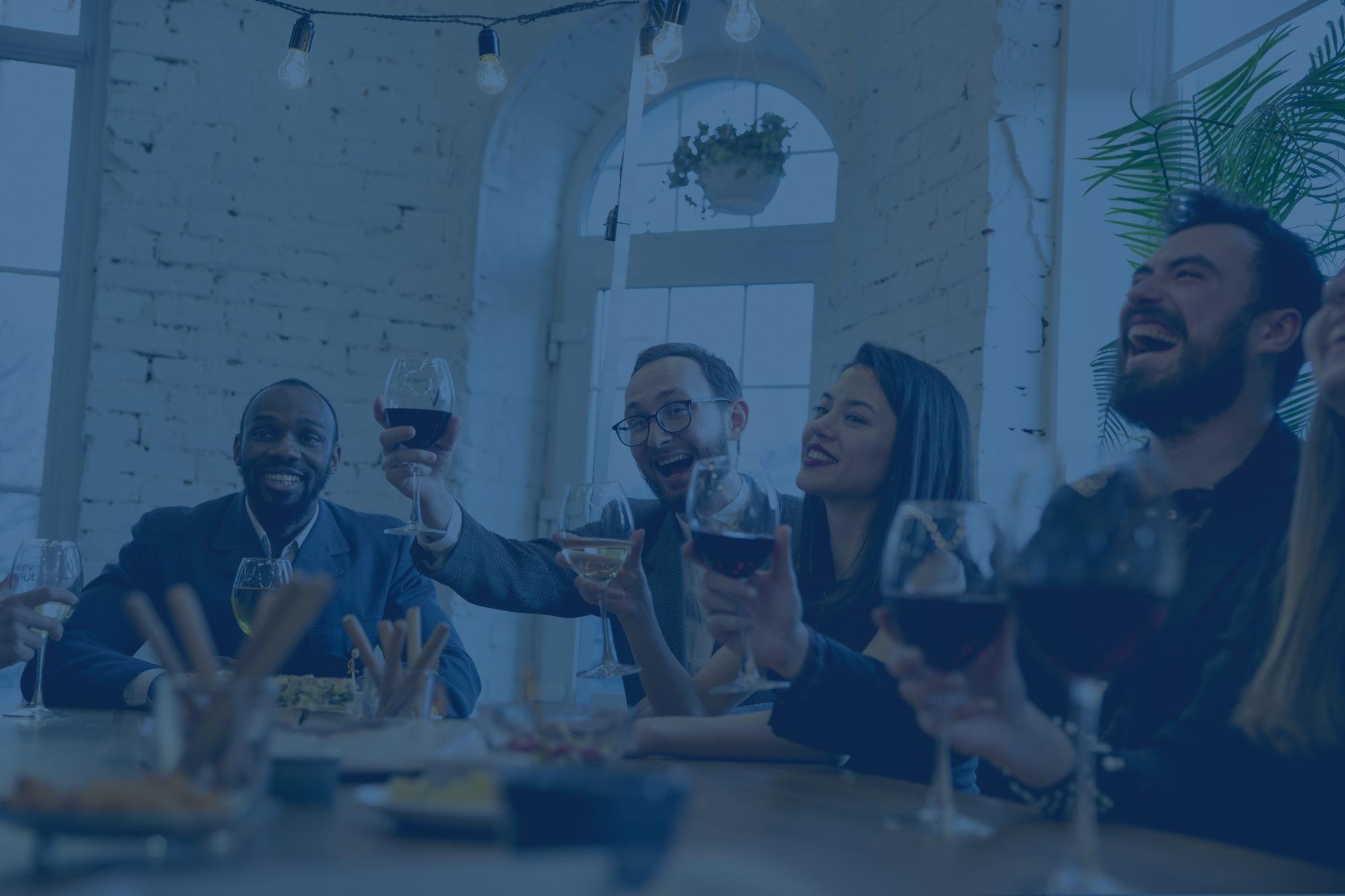 an office party with multicultural employees