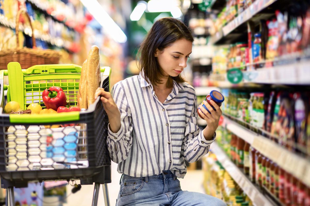 shopper in grocery store