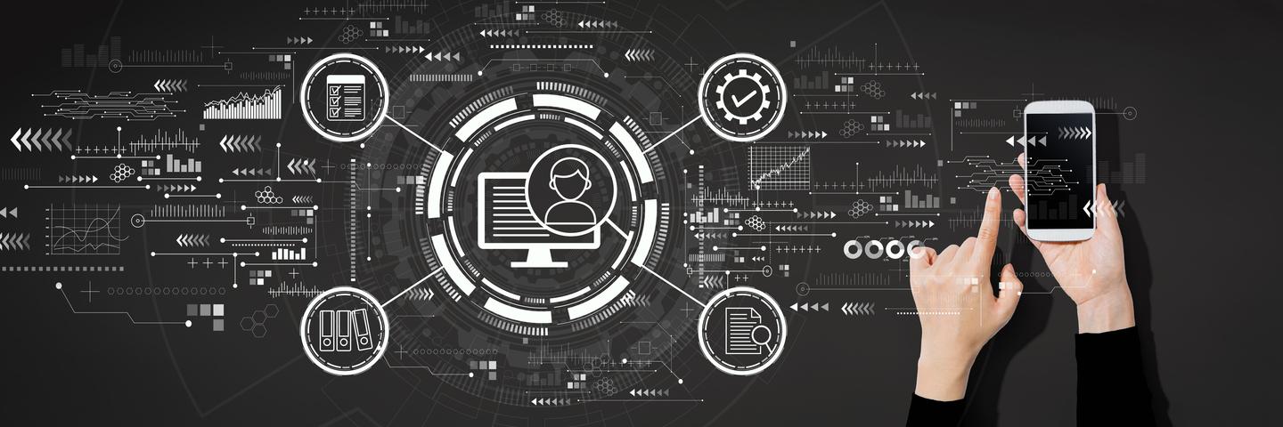 Mobile in Black Background