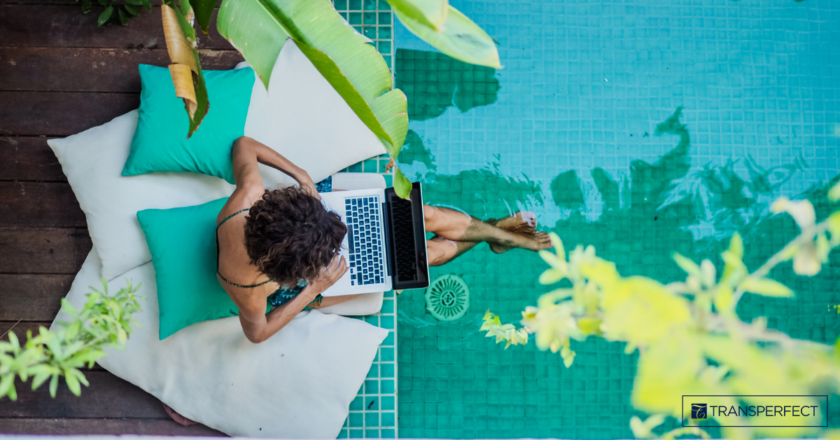 working-poolside